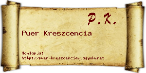 Puer Kreszcencia névjegykártya